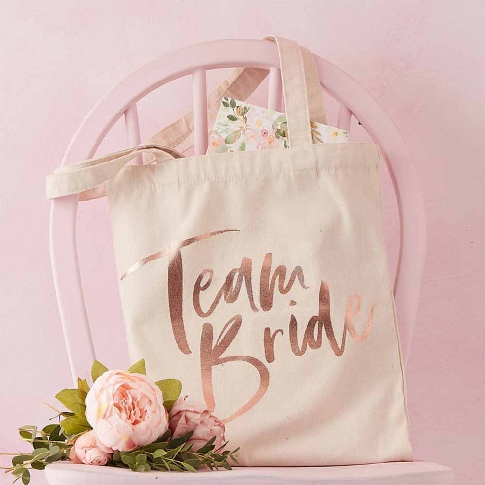 Team Bride Tote Bag Utdrikningslag Rosegull